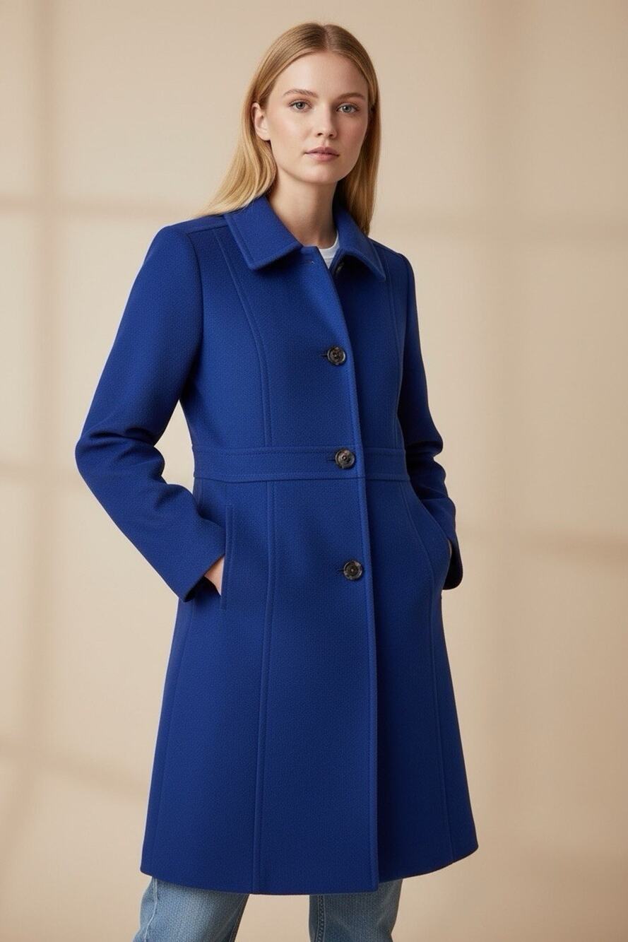 J Crew double cloth wool women's blue coat italian thinsulate lined Size 4